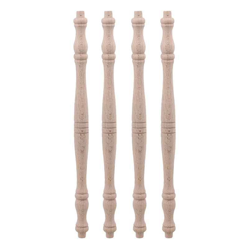 RDEXP 10.82inch/27.5cm Wood Spindles Length Unpainted Baluster for Home Decorative Craft Set of 4 - Image 1